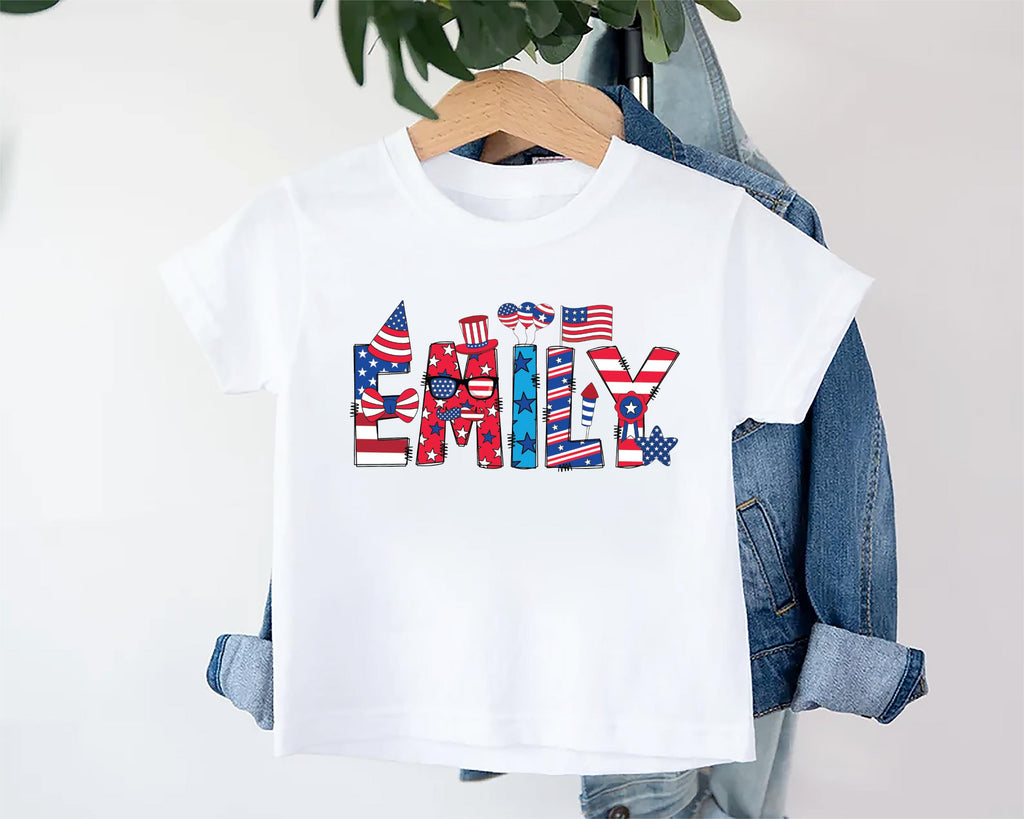 Personalized 4th of July Onesie, Baby Bodysuit, Baby Shirt, Toddler Sweatshirt - USA Patriotic Outfit, Custom Name Celebration Baby Gift