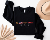 USA Embroidered Icons Sweatshirt