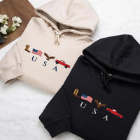 USA Embroidered Icons Hoodie
