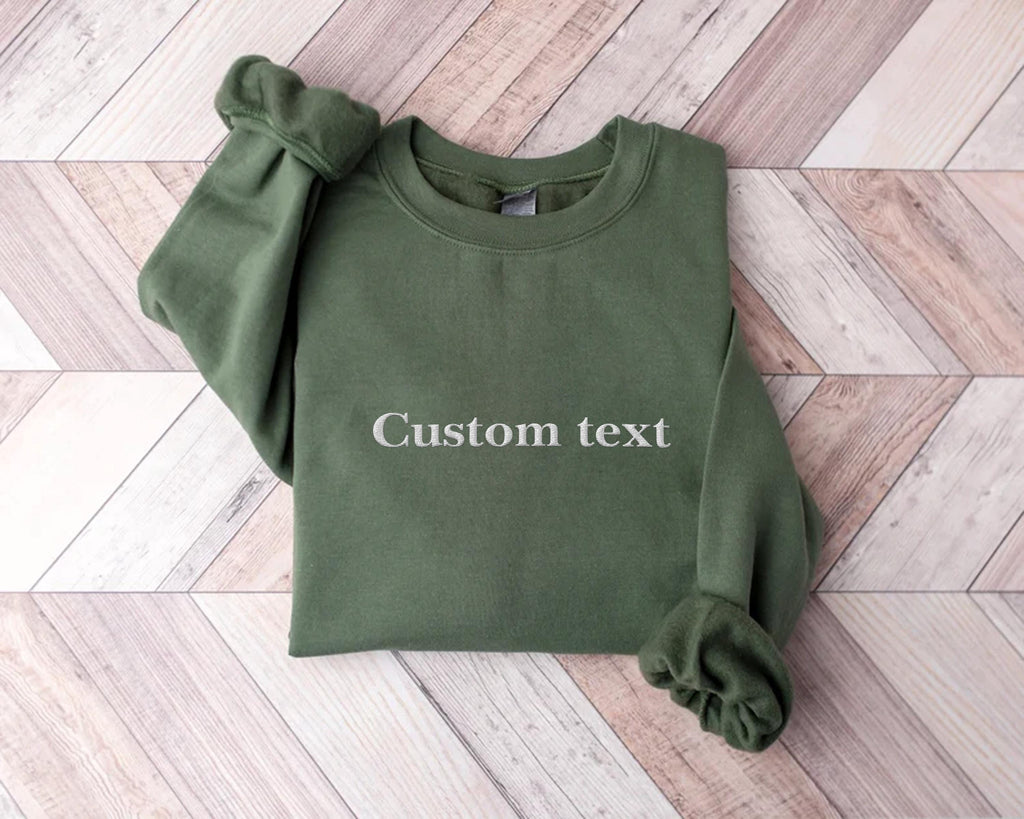 Minimal Custom Text Embroidered Sweatshirt
