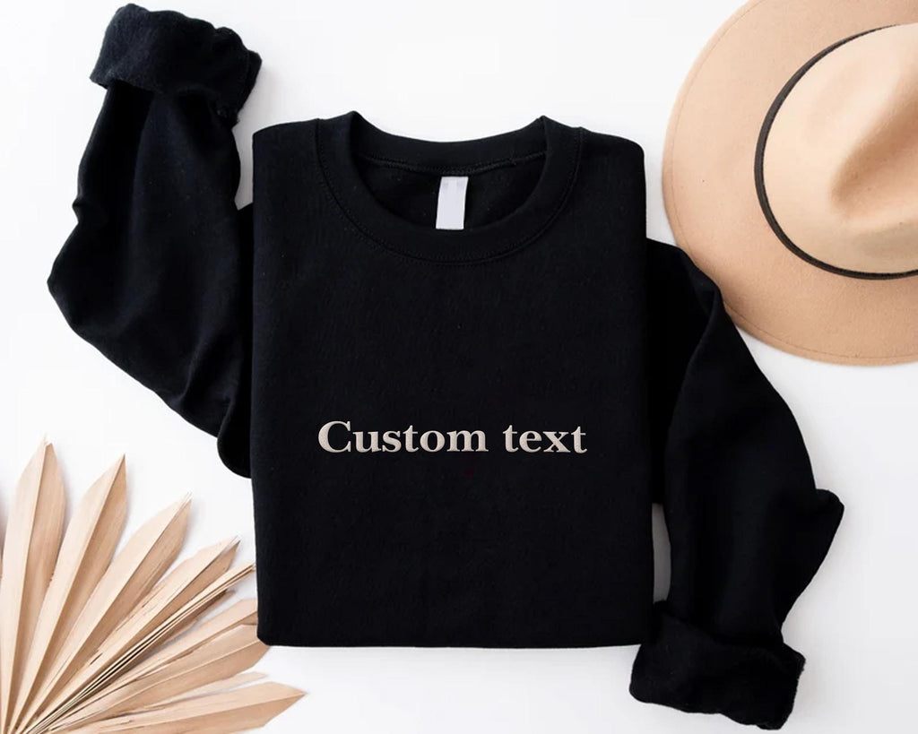 Minimal Custom Text Embroidered Sweatshirt