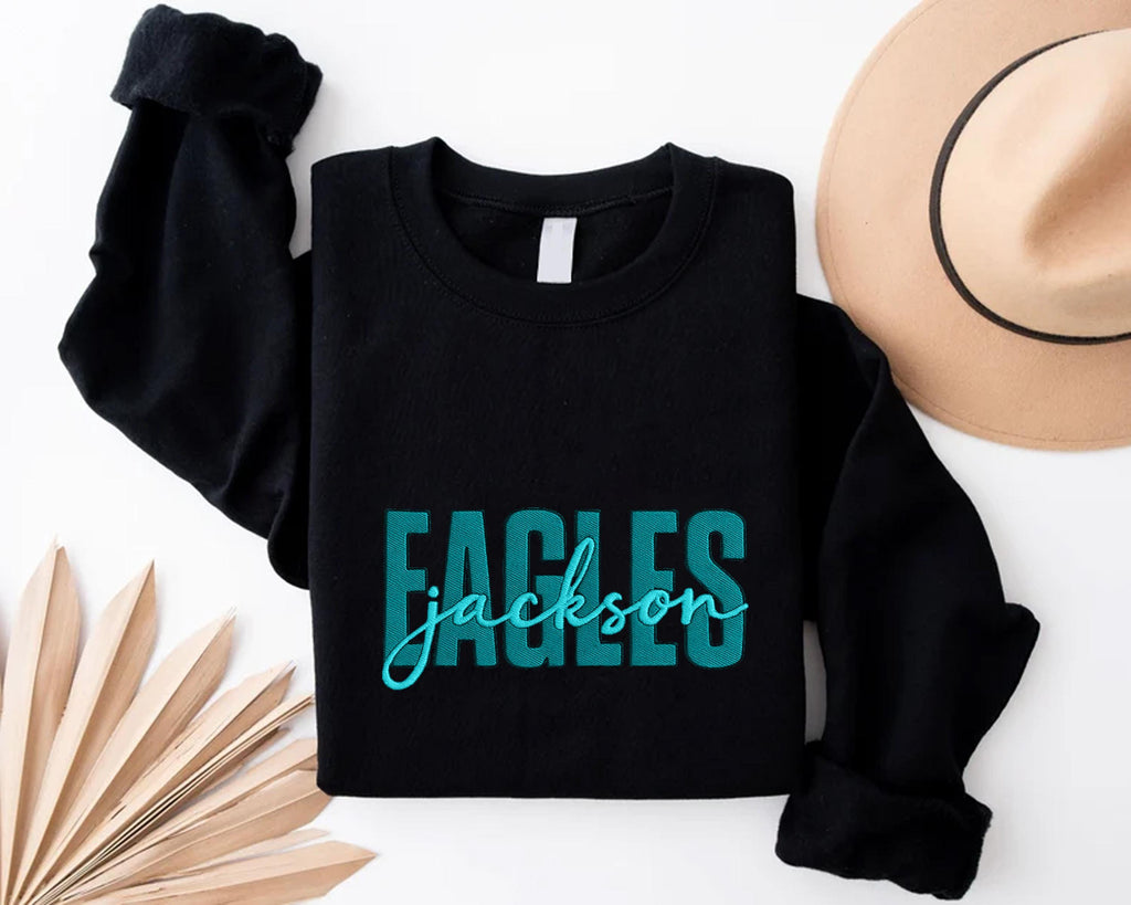 Custom Embroidered School Mascot Sweatshirt