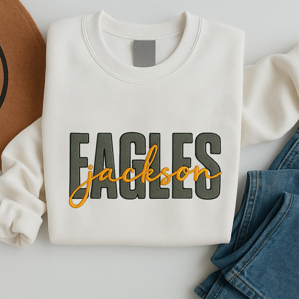 Custom Embroidered School Mascot Sweatshirt
