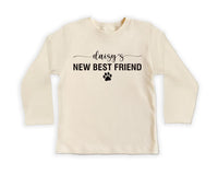 Dog’s Best Friend Onesie, Baby Bodysuit, Baby Shirt, Toddler Sweatshirt - New Baby Personalized Outfit, Custom Gift for Pet Loving Families