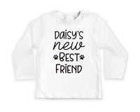 Dog’s Best Friend Onesie, Baby Bodysuit, Baby Shirt, Toddler Sweatshirt - New Baby Personalized Outfit, Custom Gift for Pet Loving Families