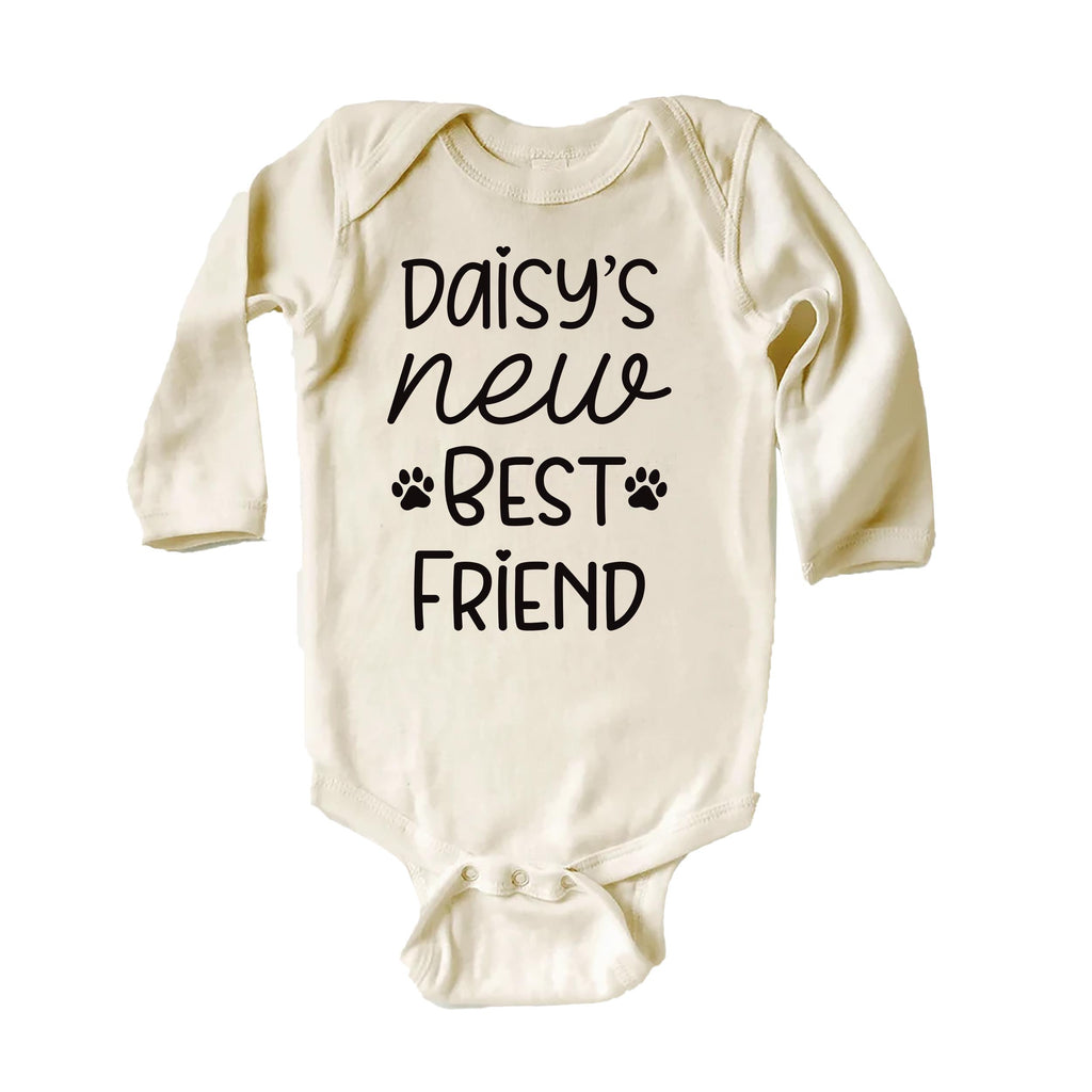 Dog’s Best Friend Onesie, Baby Bodysuit, Baby Shirt, Toddler Sweatshirt - New Baby Personalized Outfit, Custom Gift for Pet Loving Families