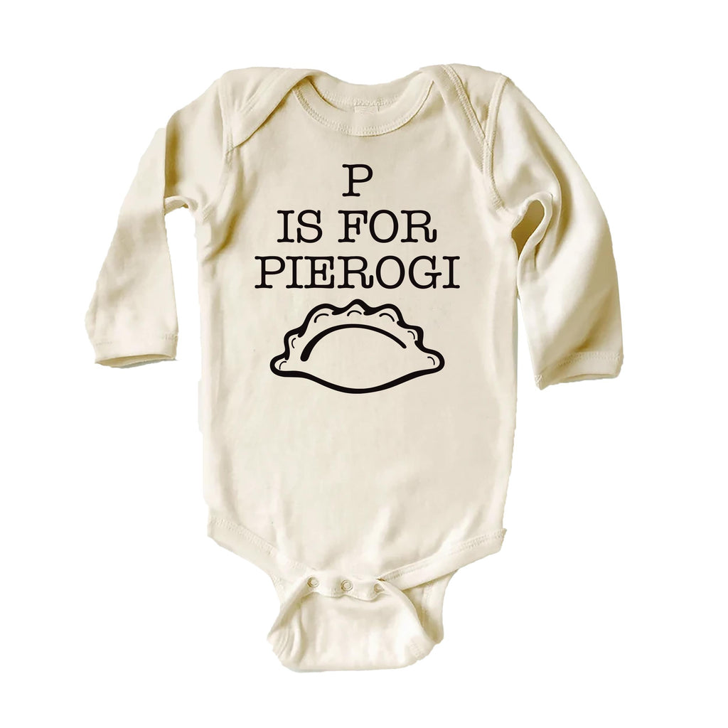 P Is For Pierogi Onesie, Baby Bodysuit, Baby Shirt, Toddler Sweatshirt - Funny Retro Polish Baby Outfit, Pierogi Gift, Foodie Baby Clothes
