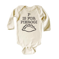 P Is For Pierogi Onesie, Baby Bodysuit, Baby Shirt, Toddler Sweatshirt - Funny Retro Polish Baby Outfit, Pierogi Gift, Foodie Baby Clothes