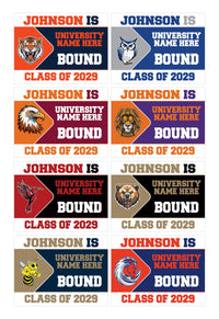 Personalized College Bound Garden Flag, Double Sided Future Graduate Custom Decor, University Bound Yard Sign, Class of 2025 Graduation Flag