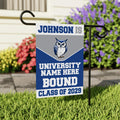 Personalized College Bound Garden Flag, Double Sided Future Graduate Custom Decor, University Bound Yard Sign, Class of 2025 Graduation Flag