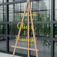 Modern Wedding Welcome Sign, Acrylic Wedding Decor Sign, Welcome to Our Wedding Acrylic Sign, Wedding Gifts, Elegant Ceremony Display