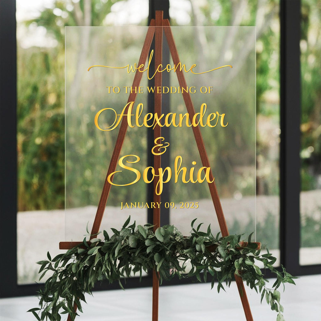 Modern Wedding Welcome Sign, Acrylic Wedding Decor Sign, Welcome to Our Wedding Acrylic Sign, Wedding Gifts, Elegant Ceremony Display