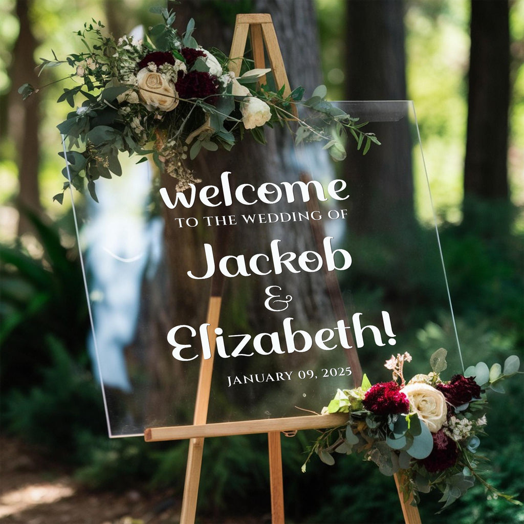 Modern Wedding Welcome Sign, Acrylic Wedding Decor Sign, Welcome to Our Wedding Acrylic Sign, Wedding Gifts, Elegant Ceremony Display