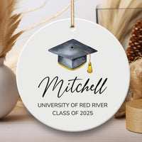 Personalized Graduation Ornament, Custom Ceramic Keepsake, College University High School Gift, Class of 2025, Master's Degree Memory Grad