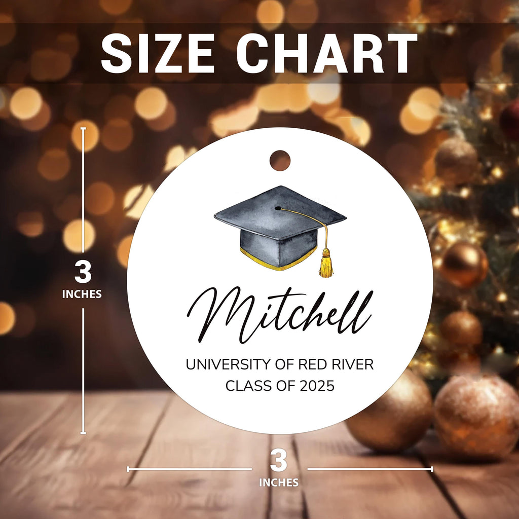 Personalized Graduation Ornament, Custom Ceramic Keepsake, College University High School Gift, Class of 2025, Master's Degree Memory Grad