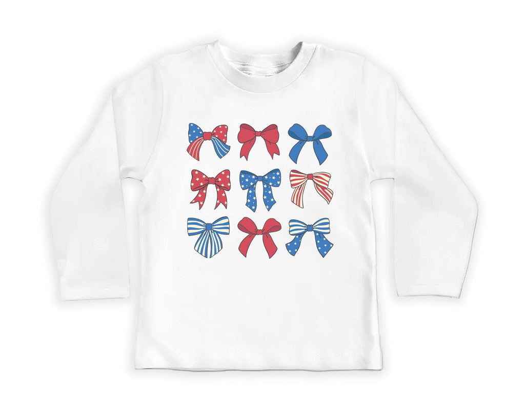 Patriotic Girl Onesie, Baby Bodysuit, Baby Shirt, Toddler Sweatshirt - Boho Coquette Bows Outfit, Cute Fourth of July Southern Girl Gift