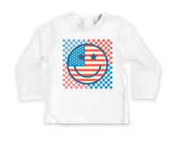 Retro Patriotic Onesie, Baby Bodysuit, Baby Shirt, Toddler Sweatshirt - Smiley Face Vintage Fourth of July Outfit, Cute USA Baby Gift Idea