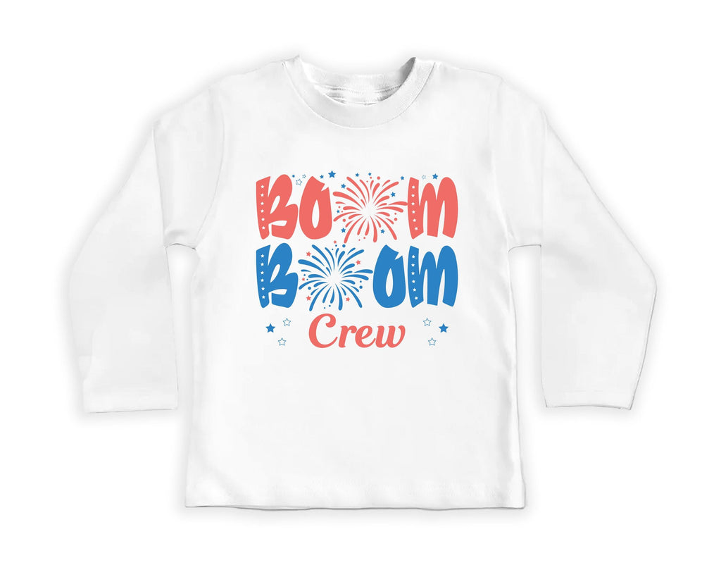 Boom Boom Crew Onesie, Baby Bodysuit, Baby Shirt, Toddler Sweatshirt - Cousin Crew Patriotic Outfit, Fourth of July Fireworks USA Baby Gift