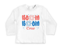 Boom Boom Crew Onesie, Baby Bodysuit, Baby Shirt, Toddler Sweatshirt - Cousin Crew Patriotic Outfit, Fourth of July Fireworks USA Baby Gift
