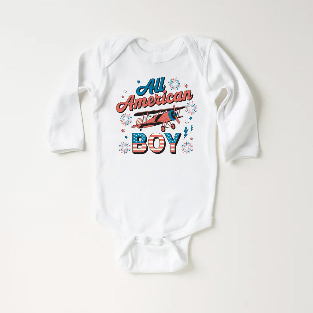 Fourth of July Boys Onesie, Baby Bodysuit, Baby Shirt, Toddler Sweatshirt - American Boy Retro Outfit, Vintage Patriotic USA Baby Gift