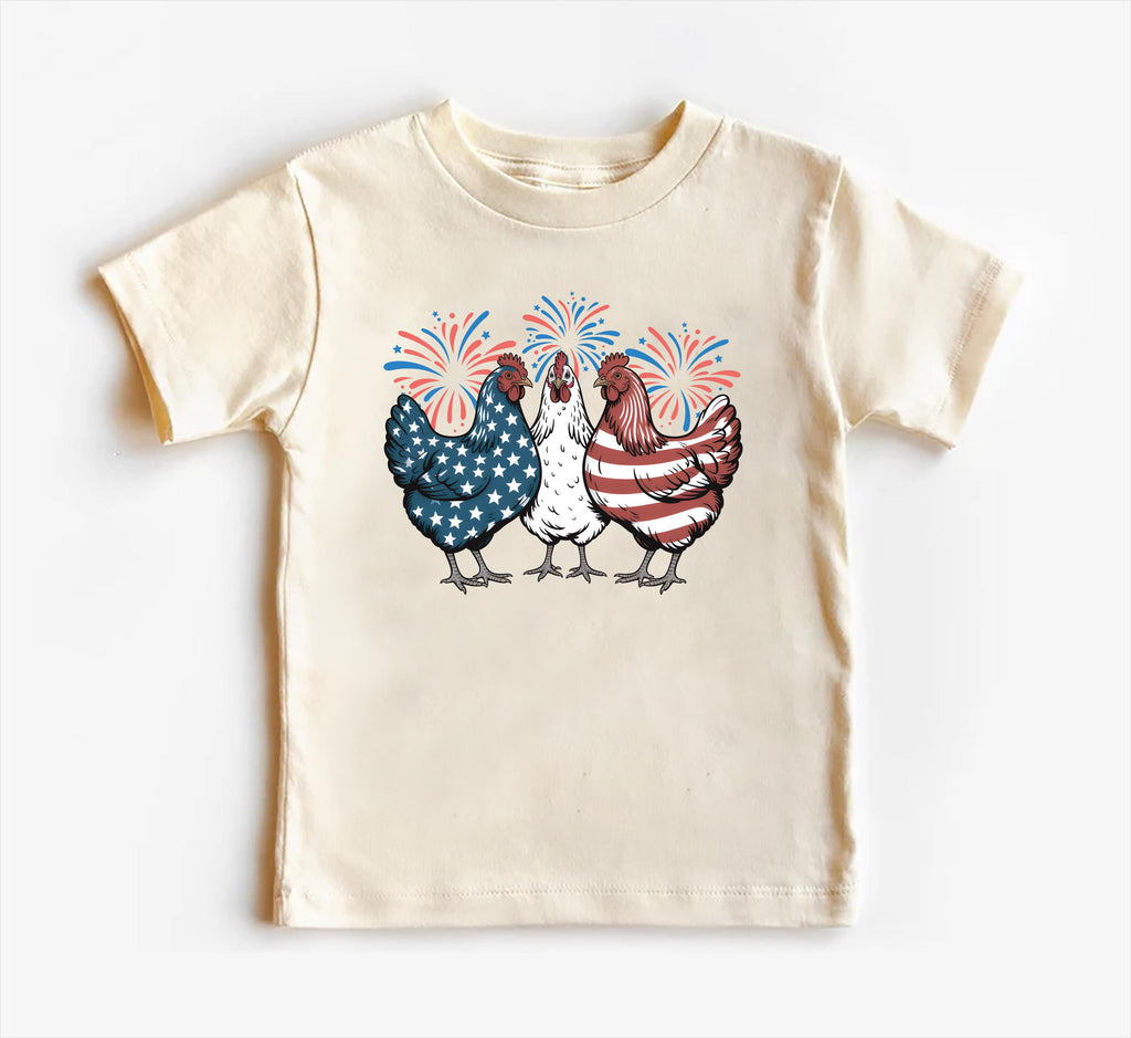 Patriotic Chicken Onesie, Baby Bodysuit, Baby Shirt, Toddler Sweatshirt - American Flag Fourth of July Outfit, Wild and Free USA Baby Gift