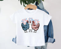 Patriotic Chicken Onesie, Baby Bodysuit, Baby Shirt, Toddler Sweatshirt - American Flag Fourth of July Outfit, Wild and Free USA Baby Gift