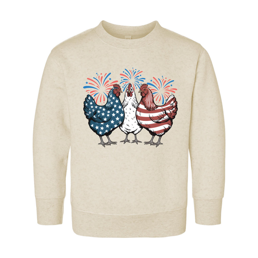 Patriotic Chicken Onesie, Baby Bodysuit, Baby Shirt, Toddler Sweatshirt - American Flag Fourth of July Outfit, Wild and Free USA Baby Gift