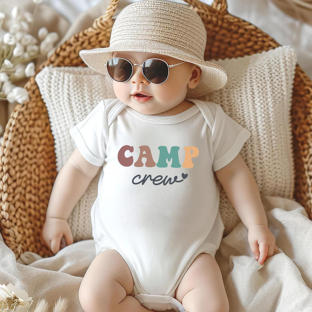 Camp Crew Onesie Baby Bodysuit, Baby Shirt, Toddler Sweatshirt, Retro Cousin Camping Outfit, Outdoor Adventure Baby Gift, Summer Family Trip