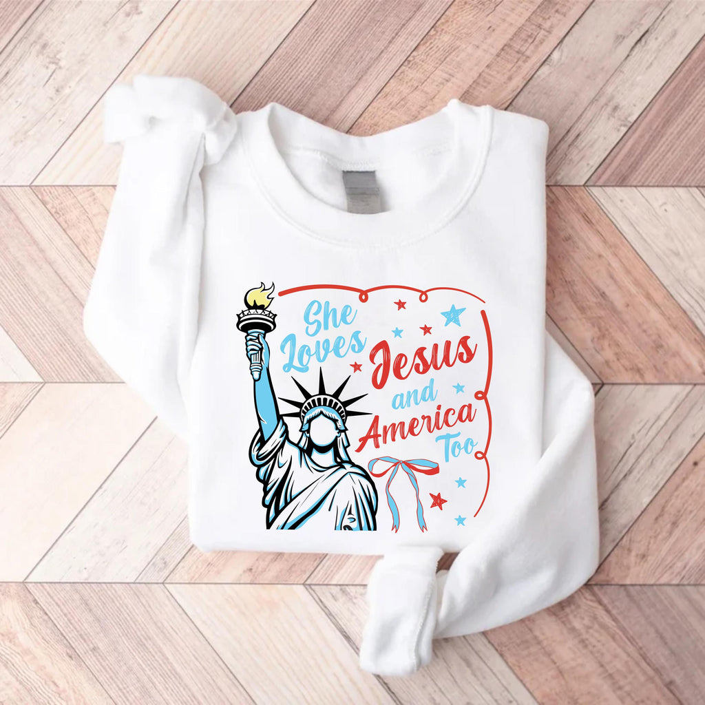 She Loves Jesus and America Too Sweatshirt