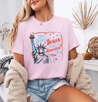 She Loves Jesus and America Too Short Sleeve T-Shirt