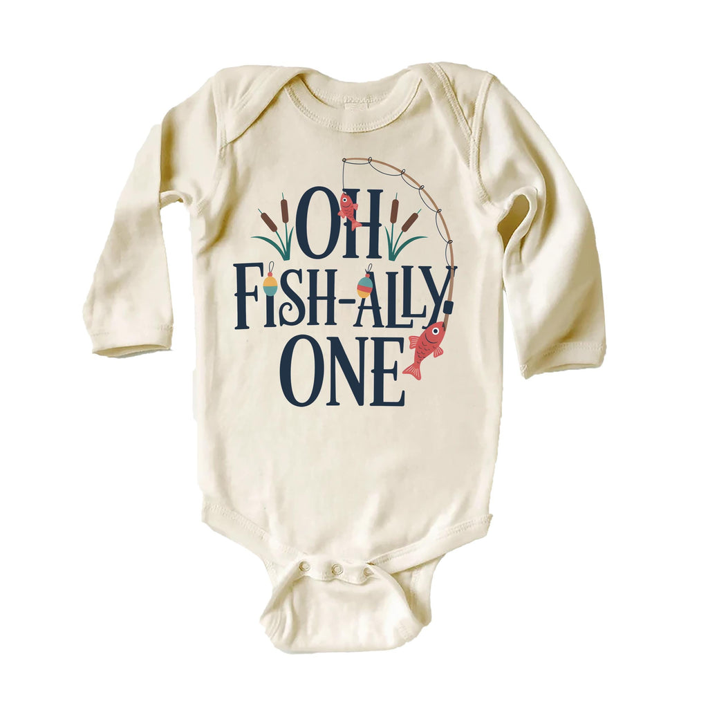 Oh Fish-Ally One Toddler Sweatshirt, Baby Shirt, Onesie, Baby Bodysuit - Vintage First Birthday Outfit, Cute One Year Old Fishing Party Gift
