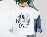 Oh Fish-Ally One Toddler Sweatshirt, Baby Shirt, Onesie, Baby Bodysuit - Vintage First Birthday Outfit, Cute One Year Old Fishing Party Gift