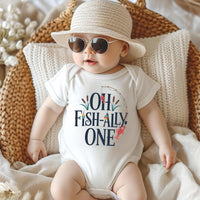 Oh Fish-Ally One Toddler Sweatshirt, Baby Shirt, Onesie, Baby Bodysuit - Vintage First Birthday Outfit, Cute One Year Old Fishing Party Gift