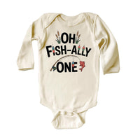 Oh Fish-Ally One Toddler Sweatshirt , Baby Shirt, Onesie, Baby Bodysuit - Vintage First Birthday Outfit, Cute One Year Old Fishing Party Gift