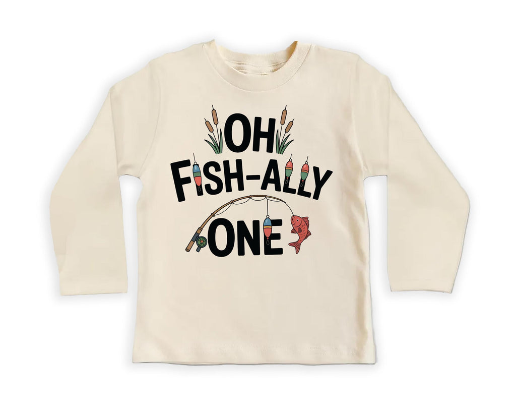 Oh Fish-Ally One Toddler Sweatshirt , Baby Shirt, Onesie, Baby Bodysuit - Vintage First Birthday Outfit, Cute One Year Old Fishing Party Gift