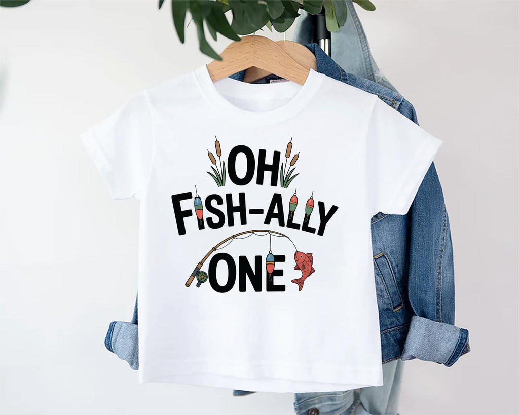 Oh Fish-Ally One Toddler Sweatshirt , Baby Shirt, Onesie, Baby Bodysuit - Vintage First Birthday Outfit, Cute One Year Old Fishing Party Gift