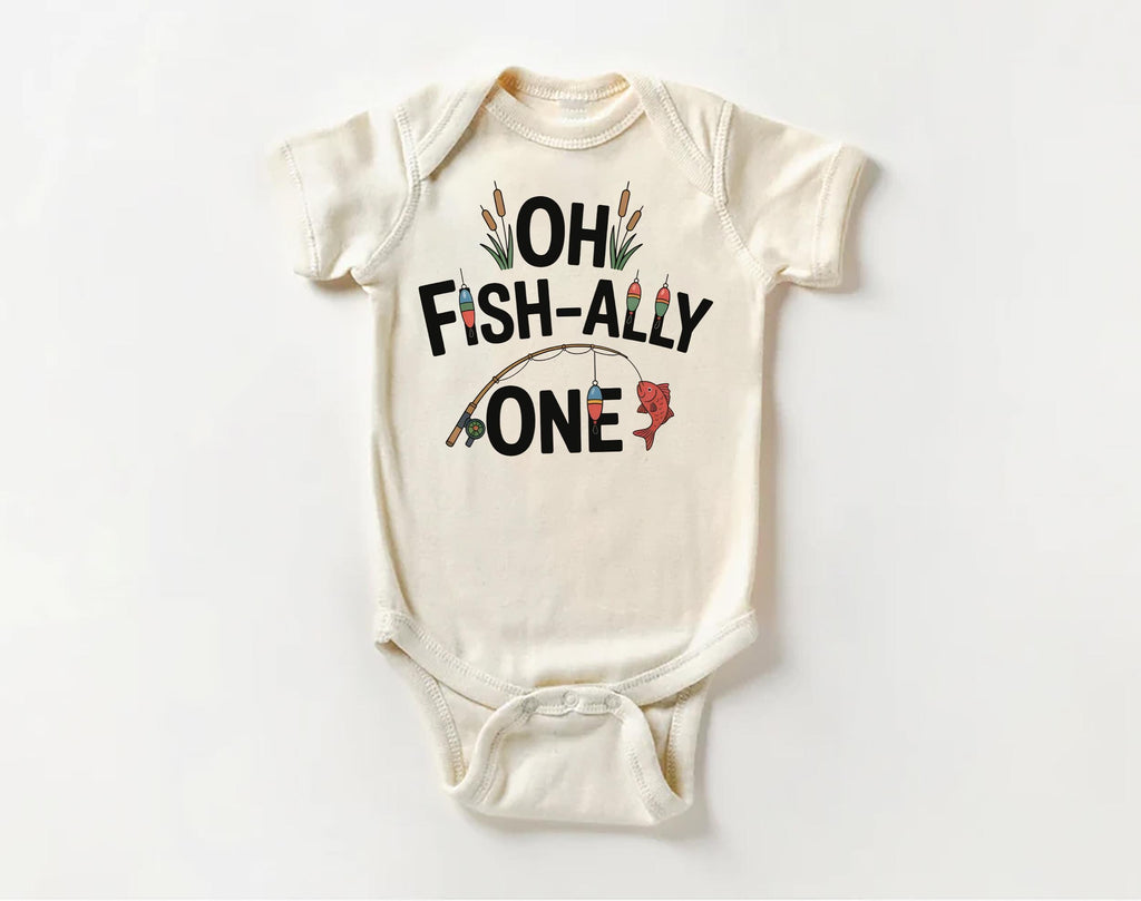 Oh Fish-Ally One Toddler Sweatshirt , Baby Shirt, Onesie, Baby Bodysuit - Vintage First Birthday Outfit, Cute One Year Old Fishing Party Gift