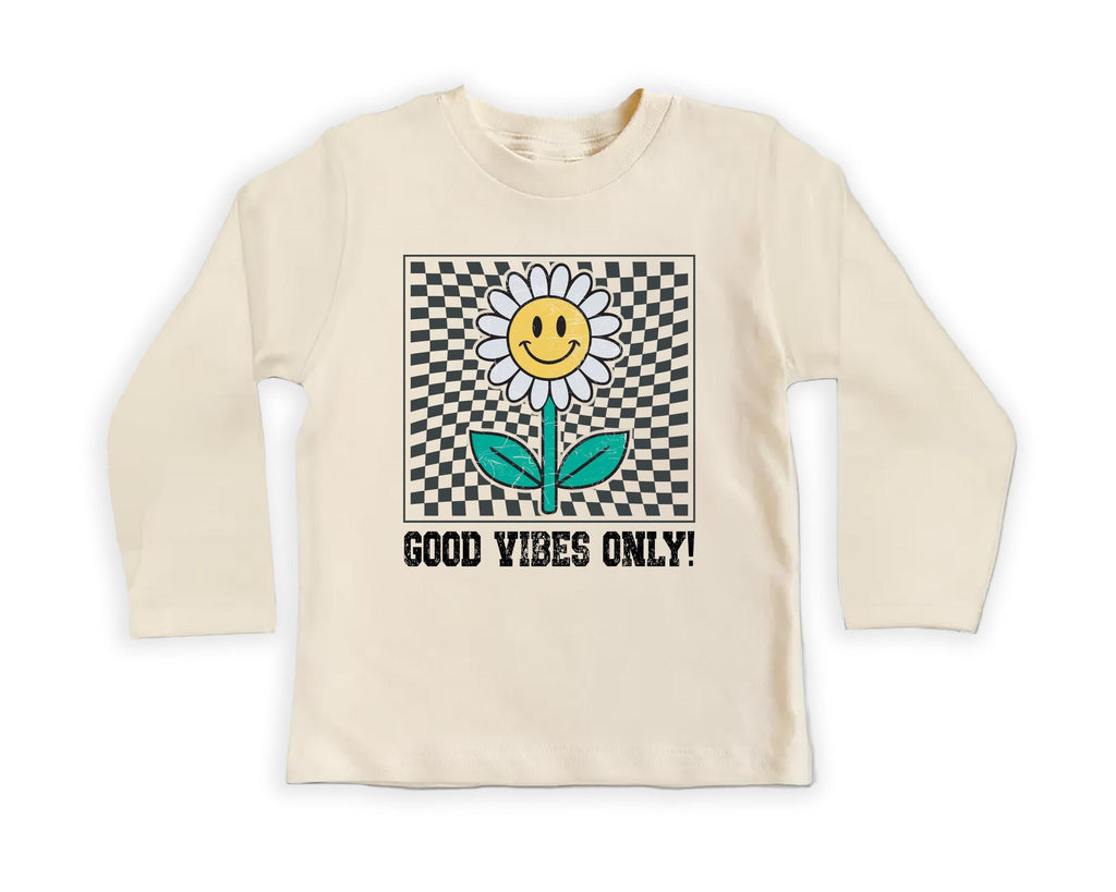 Good Vibes Onesie, Baby Bodysuit, Baby Shirt, Toddler Sweatshirt - Retro Daisy Summer Outfit, Cute Flower Baby Gift, Groovy Sunshine Look