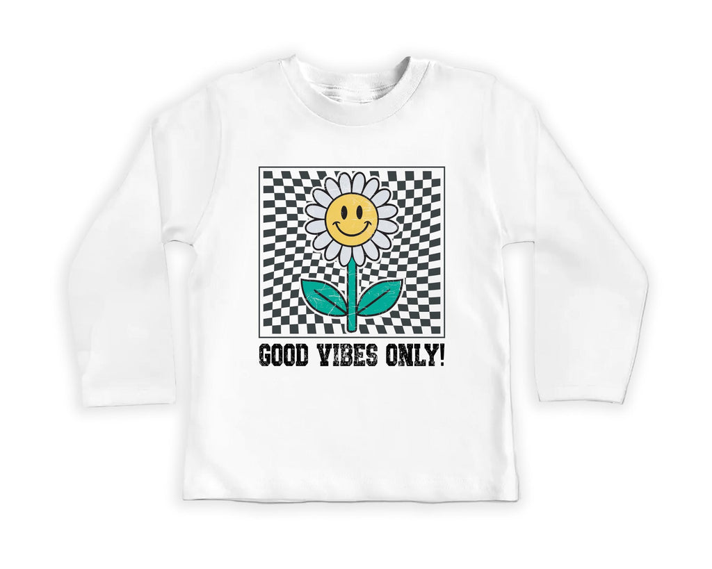 Good Vibes Onesie, Baby Bodysuit, Baby Shirt, Toddler Sweatshirt - Retro Daisy Summer Outfit, Cute Flower Baby Gift, Groovy Sunshine Look