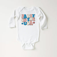 Party in the USA Onesie, Baby Bodysuit, Baby Shirt, Toddler Sweatshirt - Patriotic Fourth of July Outfit, Cute Red White Blue Baby Gift
