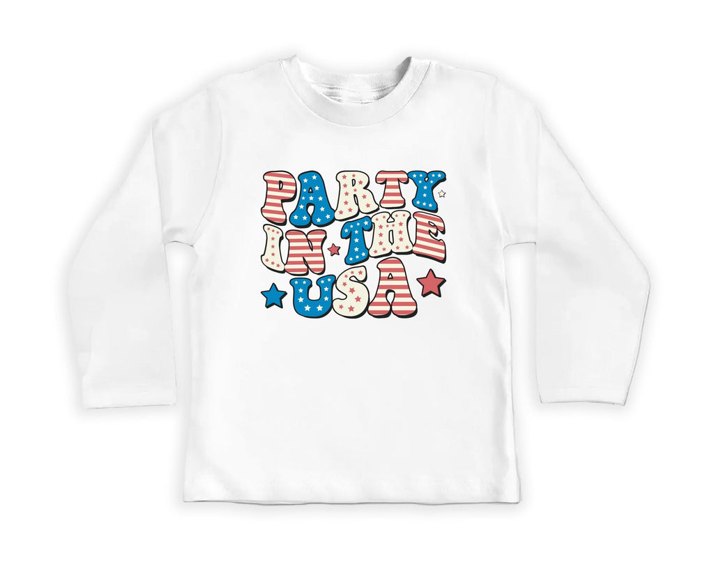 Party in the USA Onesie, Baby Bodysuit, Baby Shirt, Toddler Sweatshirt - Patriotic Fourth of July Outfit, Cute Red White Blue Baby Gift