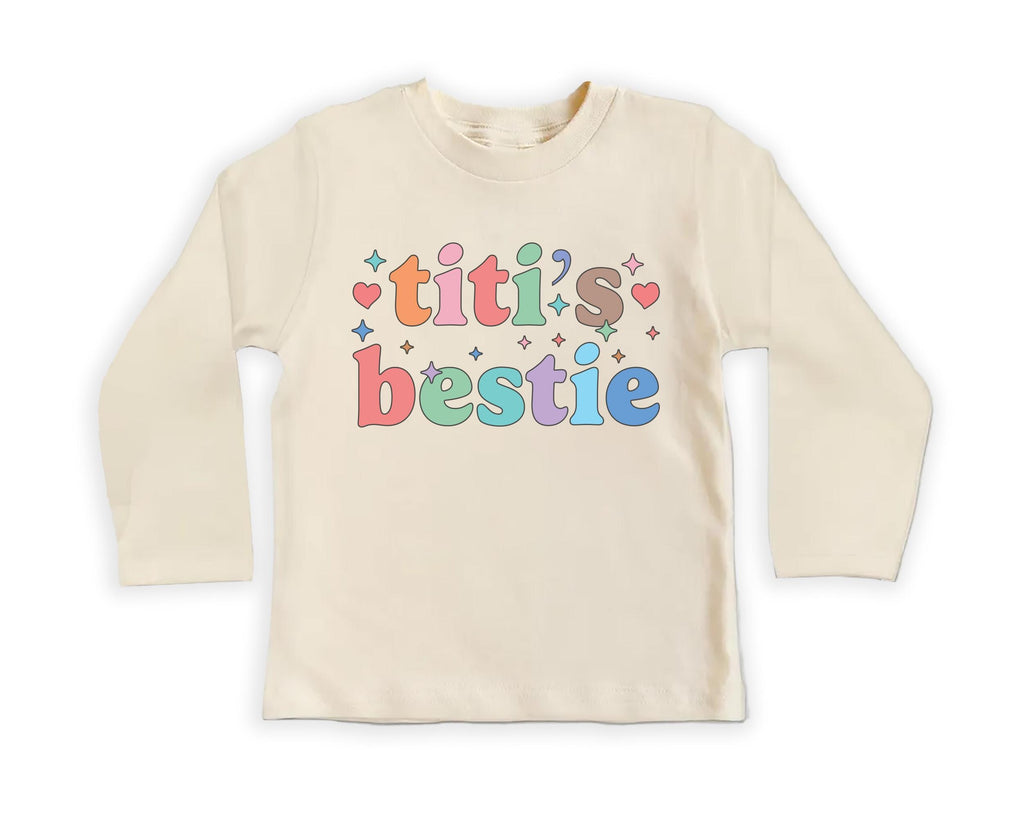 Titi’s Bestie Onesie, Baby Bodysuit, Baby Shirt, Toddler Sweatshirt, Auntie’s Bestie Boho Girls Rainbow Outfit, Gift from Aunt for Baby Girl