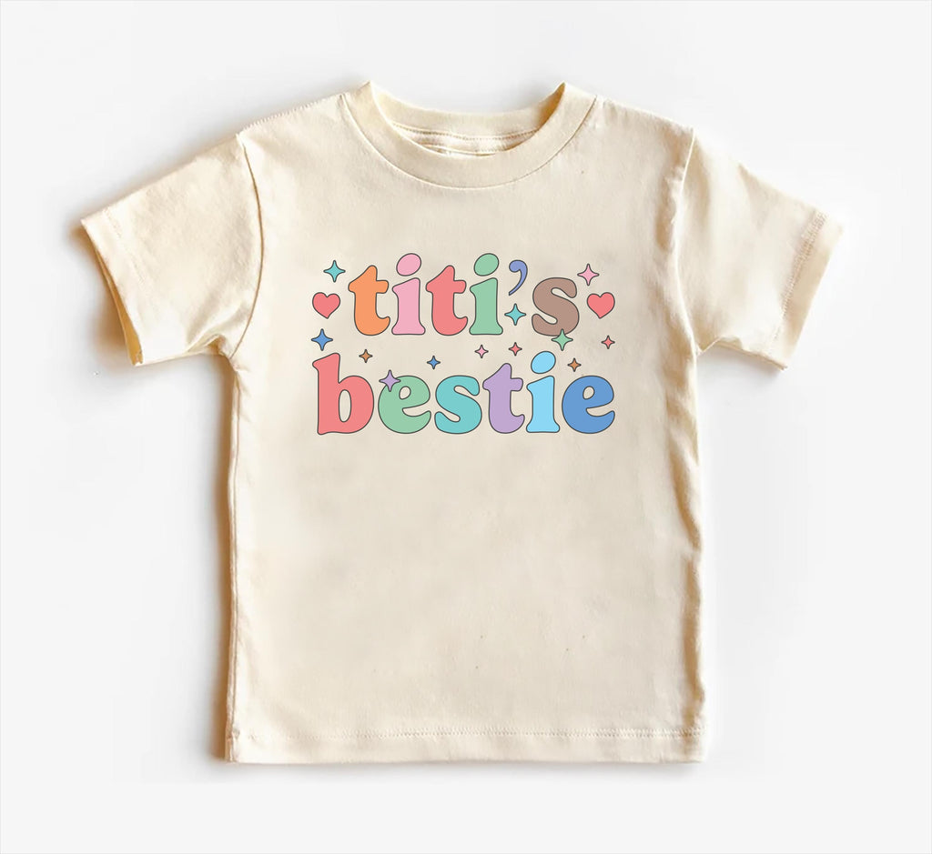 Titi’s Bestie Onesie, Baby Bodysuit, Baby Shirt, Toddler Sweatshirt, Auntie’s Bestie Boho Girls Rainbow Outfit, Gift from Aunt for Baby Girl