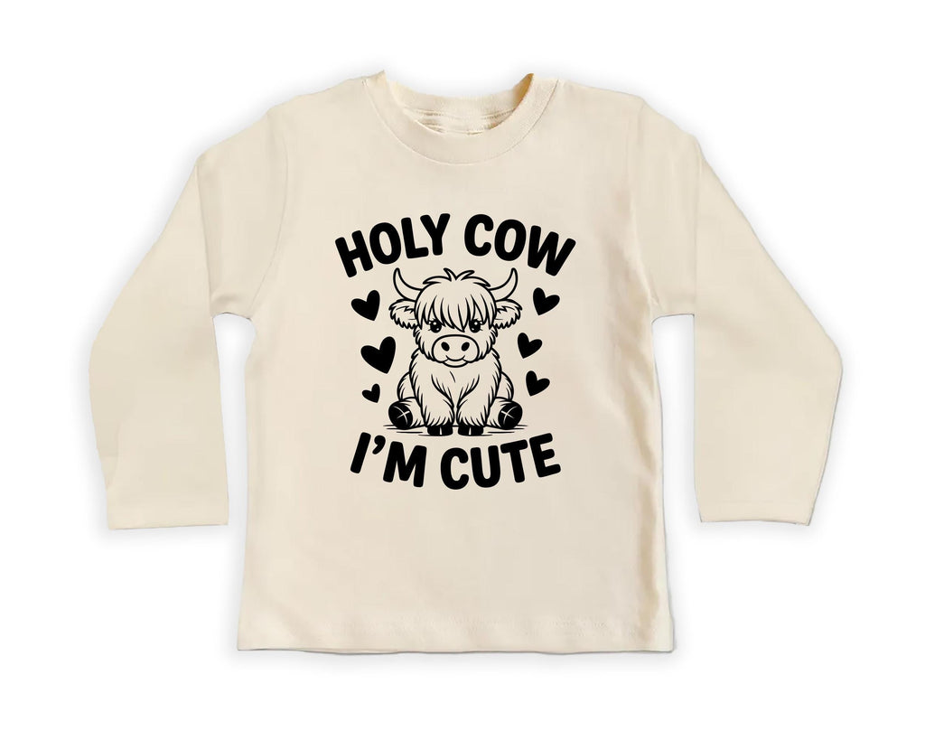 Holy Cow I’m Cute Onesie, Baby Bodysuit, Baby Shirt, Toddler Sweatshirt - Funny Cow Baby Outfit, Cute Farm Baby Gift, Country Style Look
