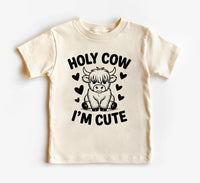 Holy Cow I’m Cute Onesie, Baby Bodysuit, Baby Shirt, Toddler Sweatshirt - Funny Cow Baby Outfit, Cute Farm Baby Gift, Country Style Look