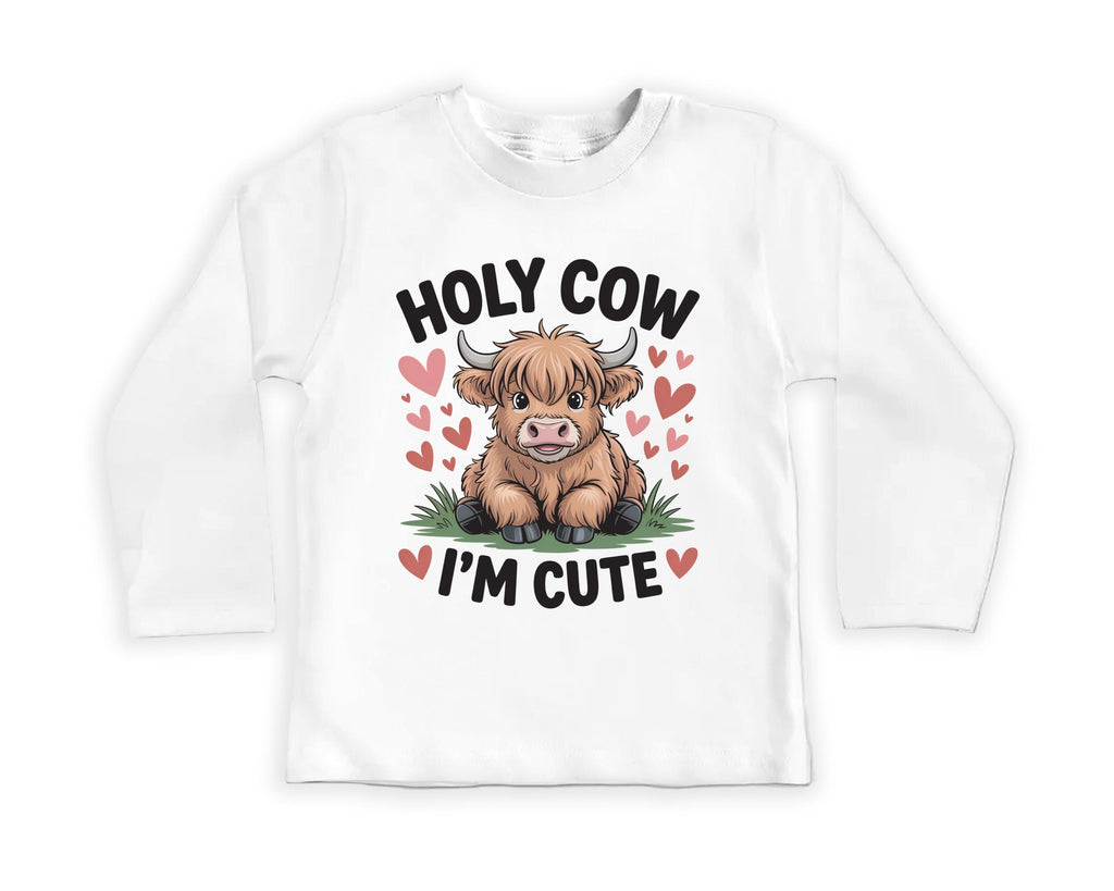 Holy Cow I’m Cute Onesie, Baby Bodysuit, Baby Shirt, Toddler Sweatshirt - Funny Cow Baby Outfit, Cute Farm Baby Gift, Country Style Look