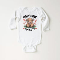 Holy Cow I’m Cute Onesie, Baby Bodysuit, Baby Shirt, Toddler Sweatshirt - Funny Cow Baby Outfit, Cute Farm Baby Gift, Country Style Look