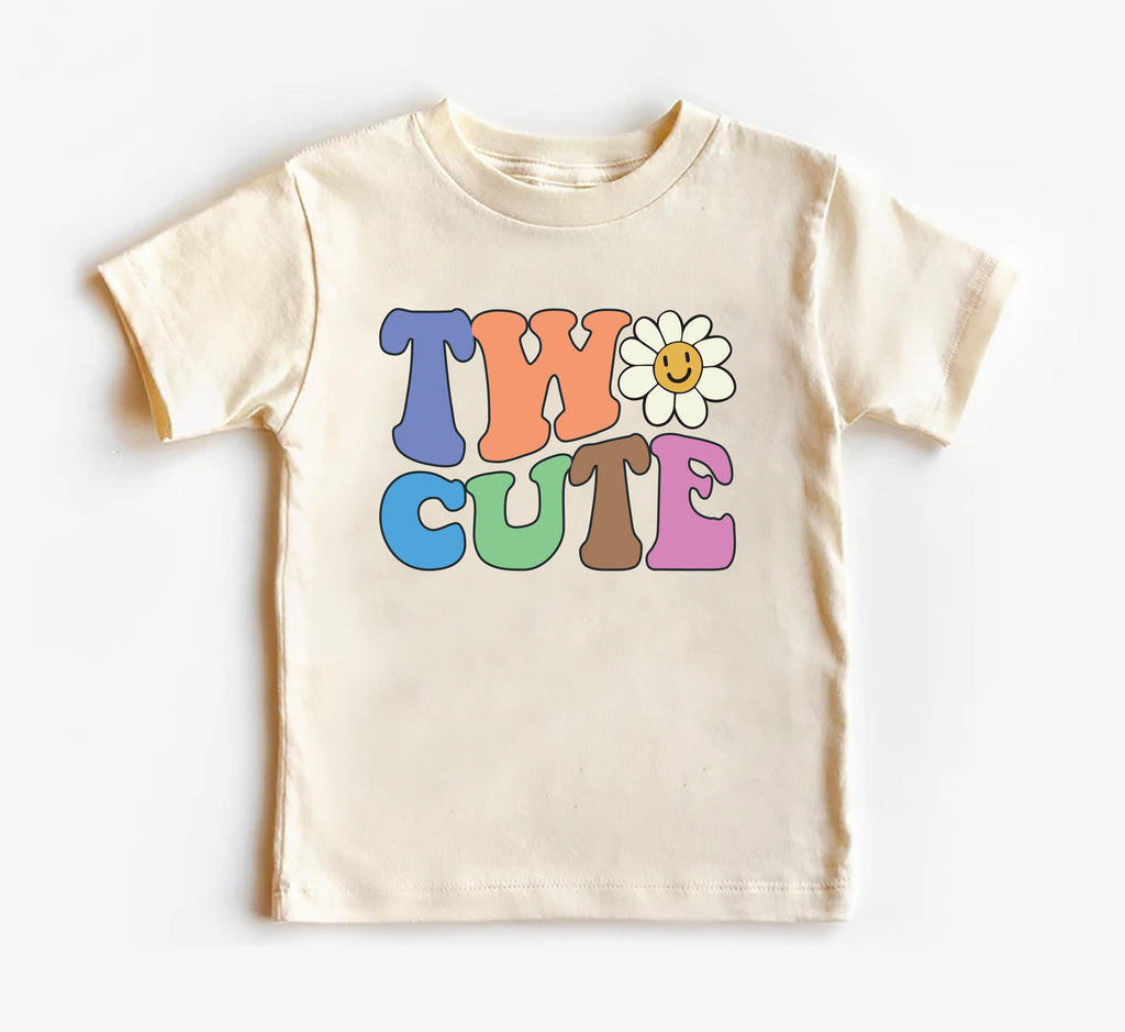 Two Cute Birthday Onesie, Baby Bodysuit, Baby Shirt, Toddler Sweatshirt - Retro Girls Second Birthday Outfit, Cute 2nd Birthday Gift for Her