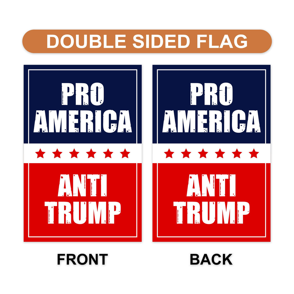 Pro-America Anti-Trump Garden Flag, 12x18 Inch Double Sided, Resist Hate Flag, Anti-Trump Flag, Resist Racism Flag, Resist Fascism Flag