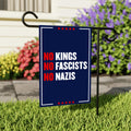 No Kings No Fascists No Nazis Garden Flag, 12x18 Inch Double Sided, Resist Hate, Anti-Trump Flag, Resist Racism Flag, Resist Fascism Flag